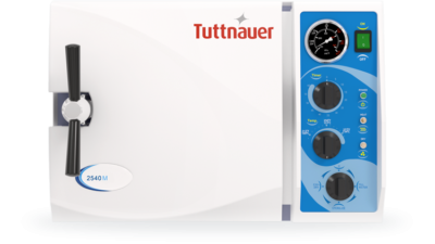 Sterilizer Autoclave Manual M/MK Series, 120V, 10” x 19” Chamber Size, 6 Gallon Volume, 4 Trays, 3 Full & 3 Half Cassette Capacity (1/EA) by Tuttnauer USA Co. Ltd.  ID 2540M